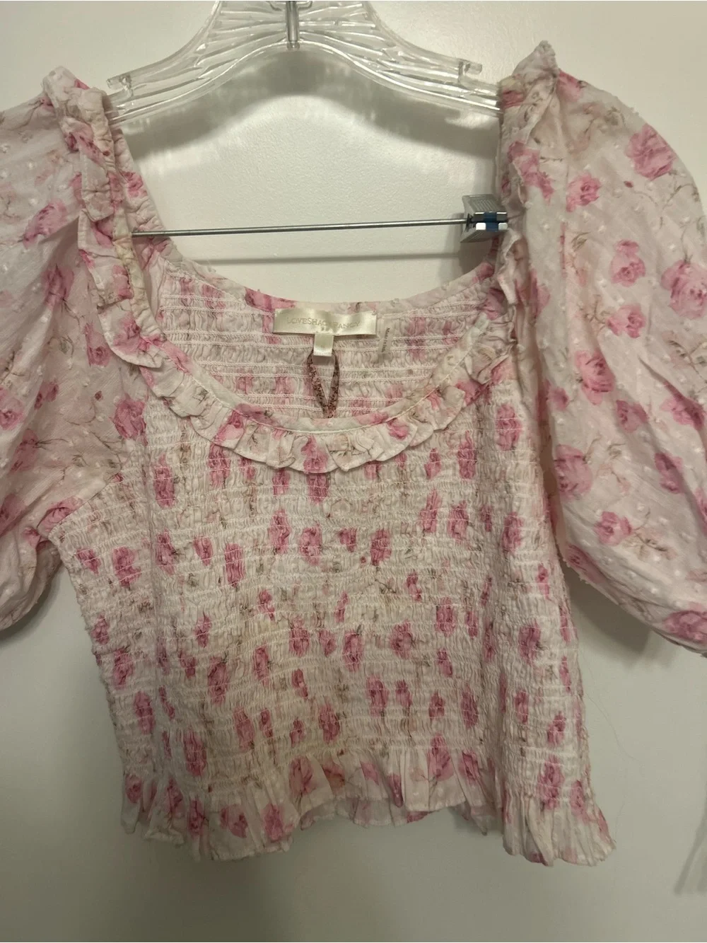 Love Shack Fancy Molly Heirloom Printed Top in Sterling Dusk